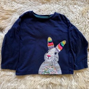 Boden Appliqué T-shirt | College Blue Rabbit